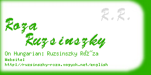 roza ruzsinszky business card